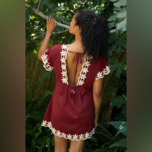 By Anthropologie Pintuck Embroidered Mini Dress - Picture 2 of 4